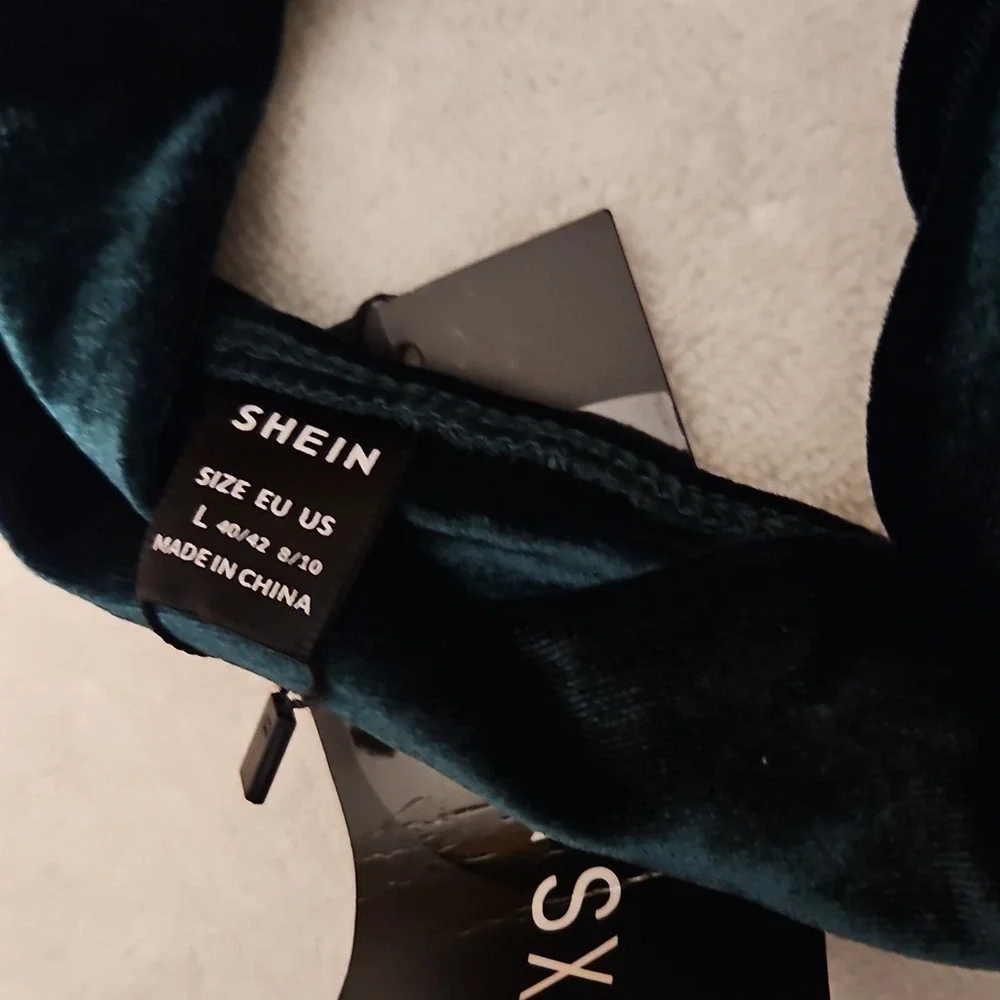 SHEIN Velvet Dark Green Women's Headband Hair Accessory Made in China